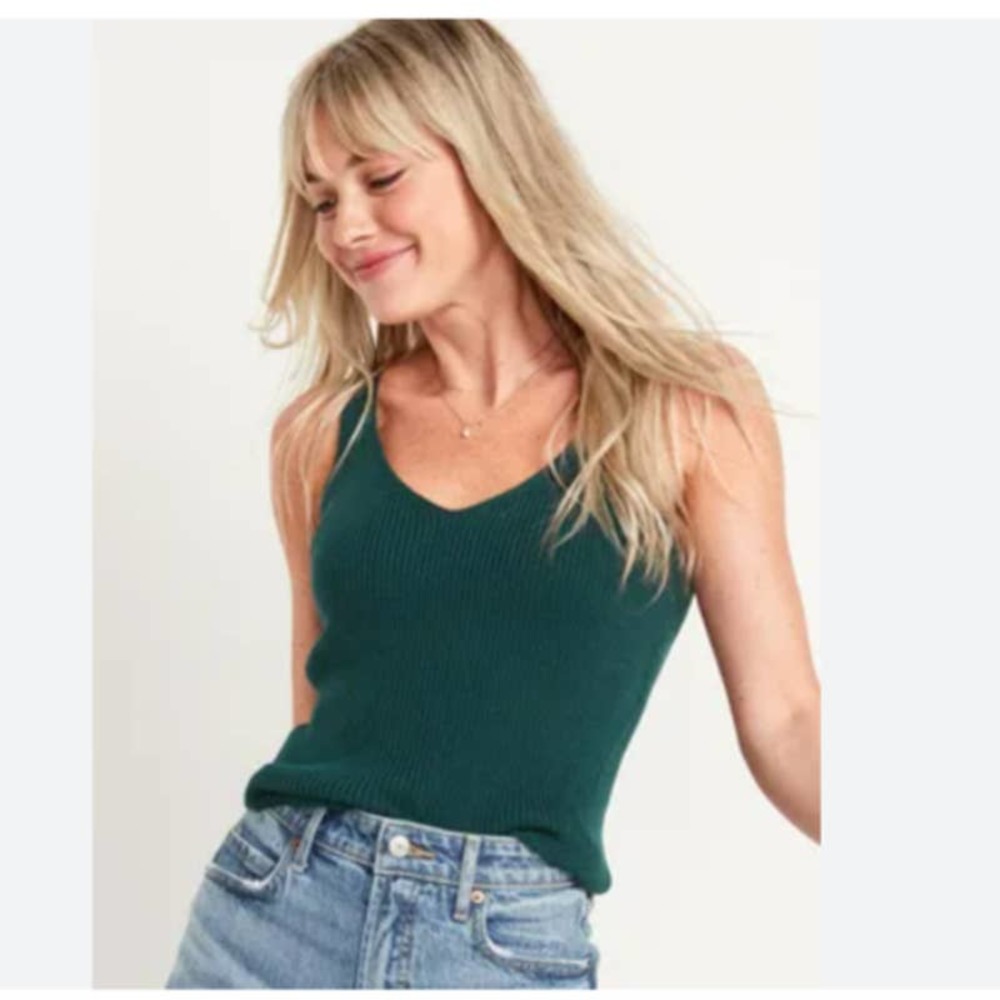 Old Navy Teal Green Sweater Tank Top Size Large